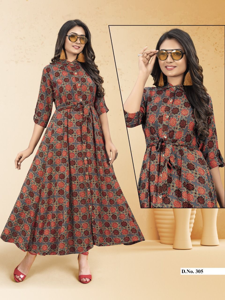 Trishna Shilp Rayon Printed Designer Kurtis Wholesale Price In Surat